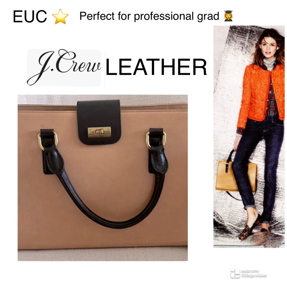 JCREW 👜 LEATHER Edie Attaché, professionally polished, rare vintage